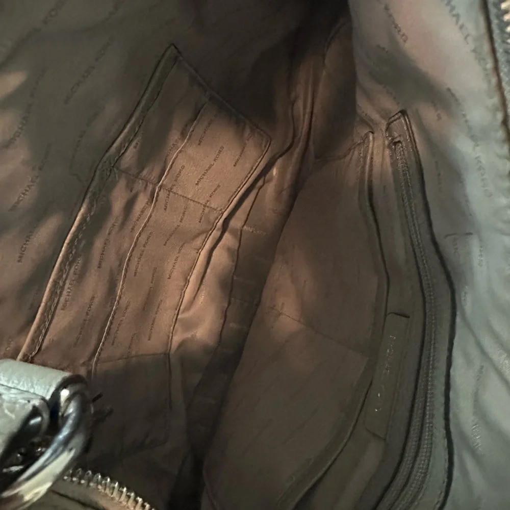 Michael Kors Pebbled Leather Hobo in Taupe Gray